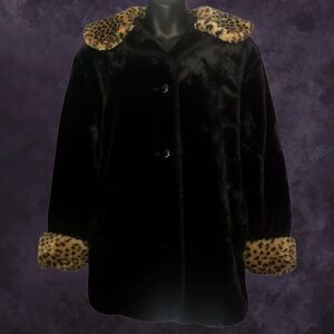 Vintage Leopard Faux Fur Coat